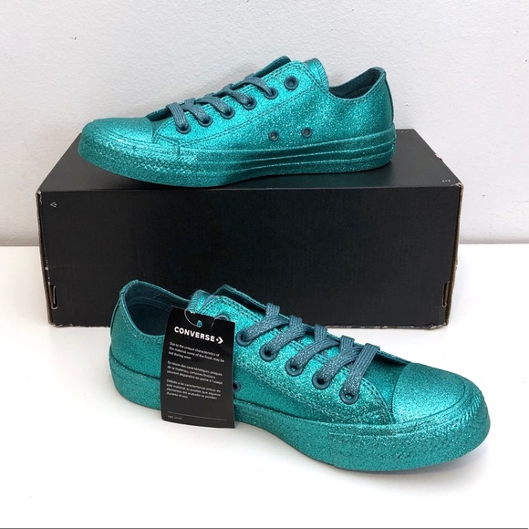Converse Ctas Low Top Brittany Blue Glitter NWT - Picture 3 of 8
